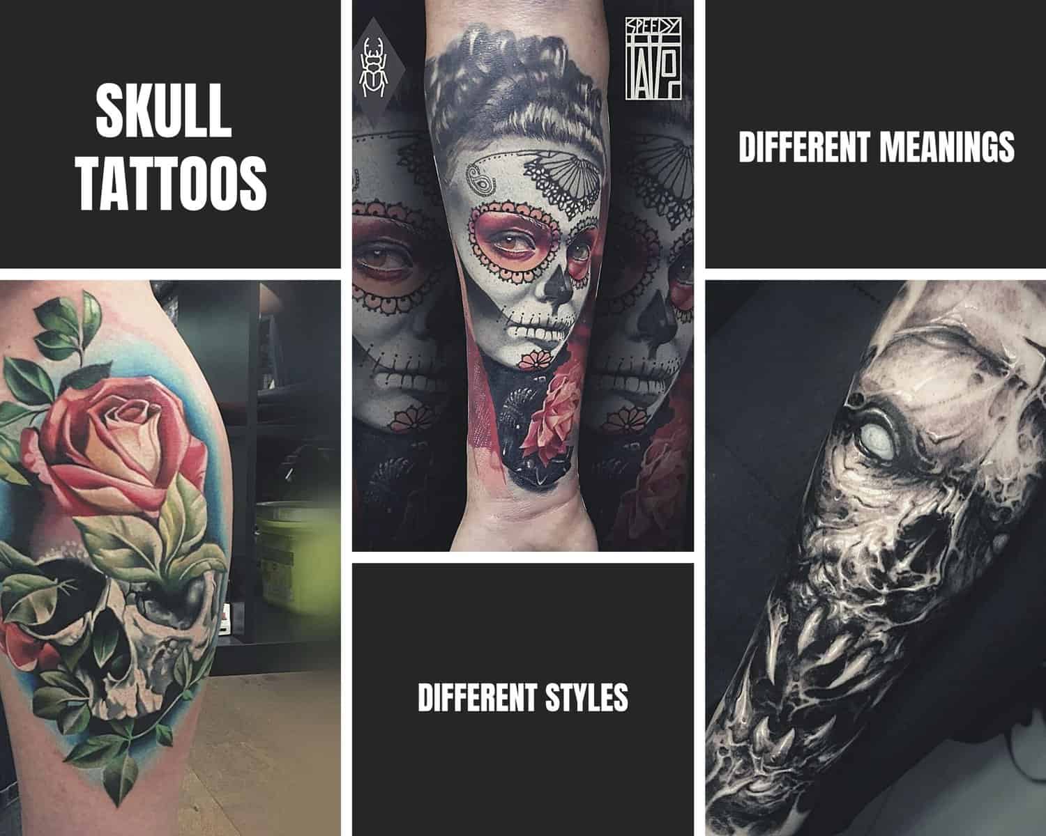 realistic sugar skull tattoos