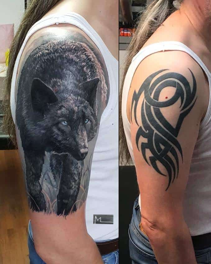 Cover upblack outwhite ink by Rebecca Schwartz from Ironclad Tattoo Co in  Troy Mi  rtattoo
