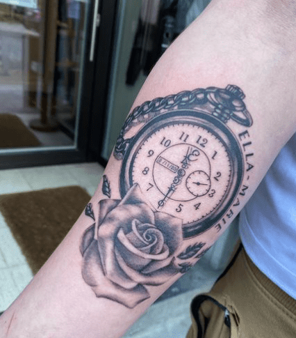 Pocket Watch Tattoo  Inksane Tattoo  piercing