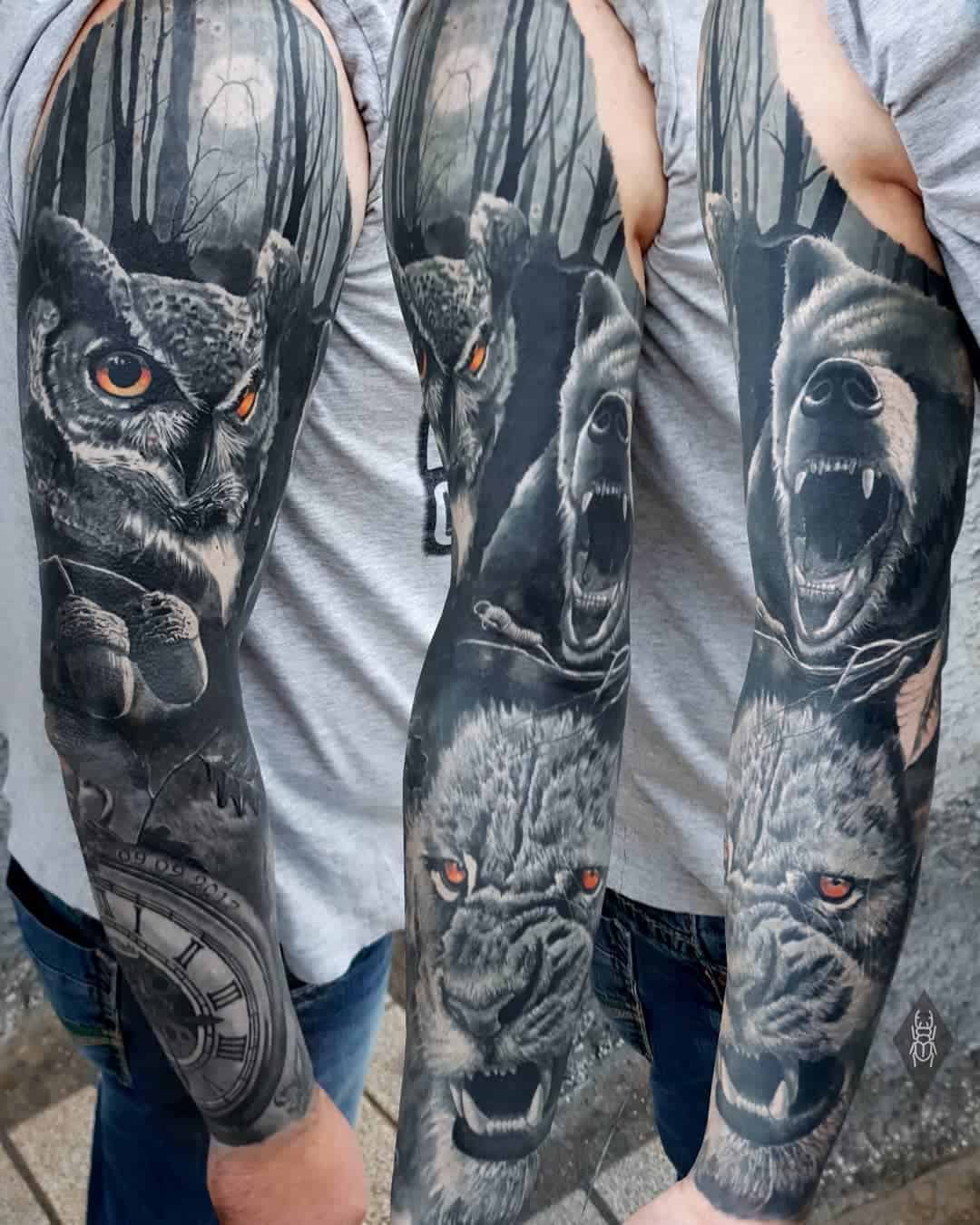 Aresvns Semi Permanent Sleeve Tattoo for Men and women Realistic Temporary  Tattoos Full Arm Waterproof & Long-Lasting 2-3 Weeks Christmas Gift
