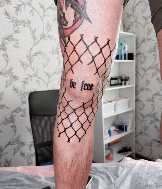 Chain Link Fence Temporary Tattoo Sticker - OhMyTat